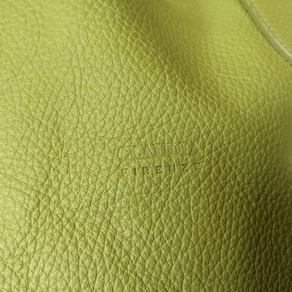 Y2K Claudia Firenze Genuine Leather Lime Green Purse - Picture 6 of 10
